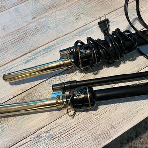 Hot Tools Marcel gold set of 2 curling wands. 1 and 1/14 inch barrel.